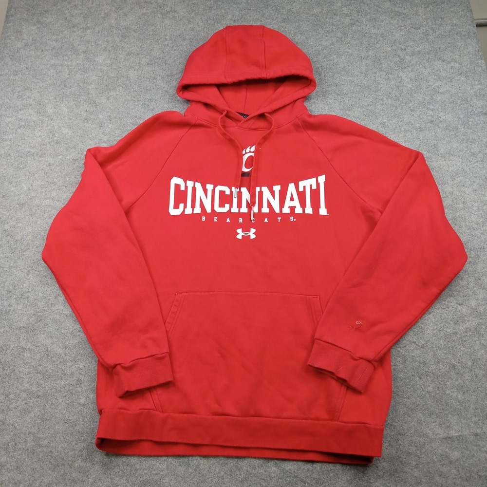 Cincinnati‎ Bearcats Hoodie Mens Medium Red NCAA College Sweatshirt Pullover UA